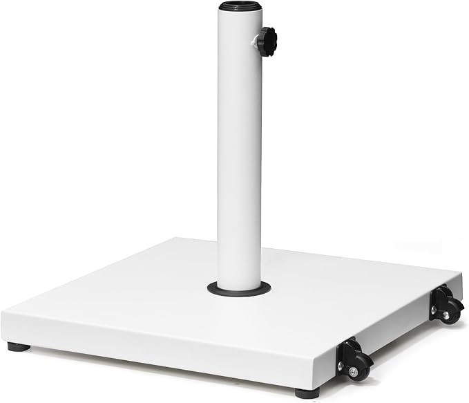 Patio Umbrella Base 43lbs Outdoor Umbrella Stand with Wheels, Heavy Duty Square Concrete Stand Ma... | Amazon (US)