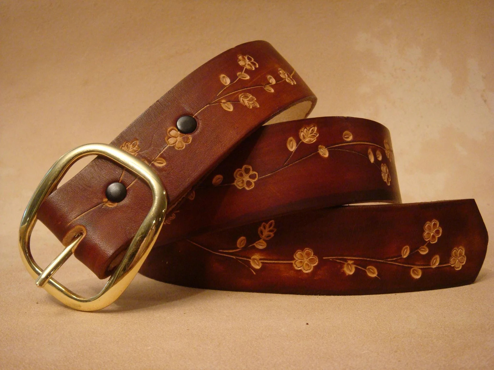 Custom Leather Belt - Tooled Leather Belt - Handmade Leather Belt - Ladies Floral Leather Belt - ... | Etsy (Global)