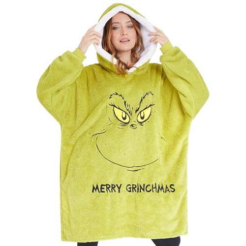 The Grinch Oversized Wearable Hoodie Blanket Cozy Fleece Christmas Gift for Men, Women, and Teens Best Secret Santa Present for Holiday Comfort | Amazon (US)