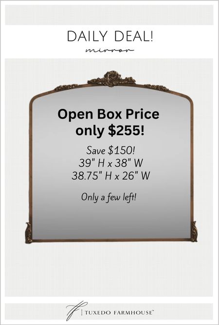 Great Open Box Price price on this gorgeous mirror! Bought it for my holiday mantel. 

Living room mantel mirror 

#LTKHoliday #LTKsalealert #LTKhome