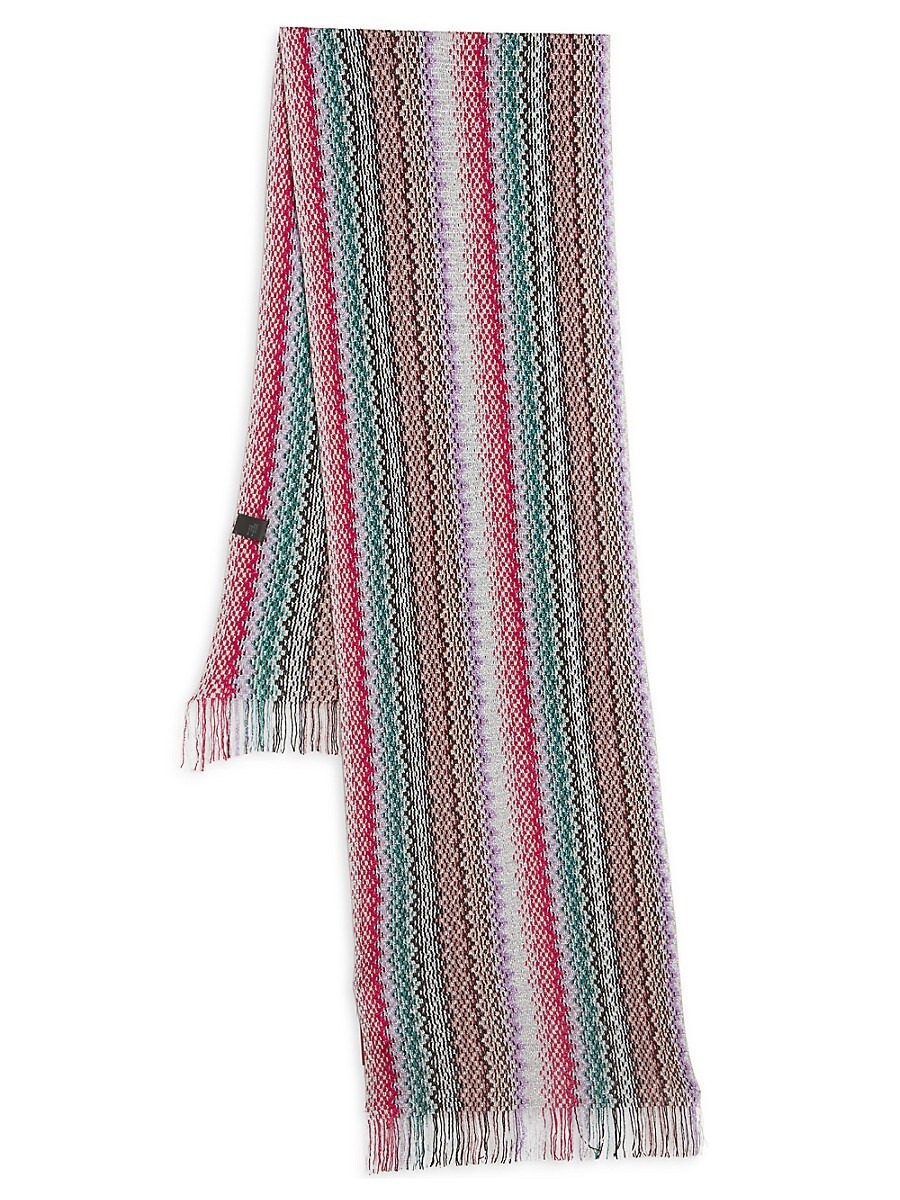 Missoni Women's Chevron Fringed Knit Scarf - Pink Multicolor | Saks Fifth Avenue OFF 5TH