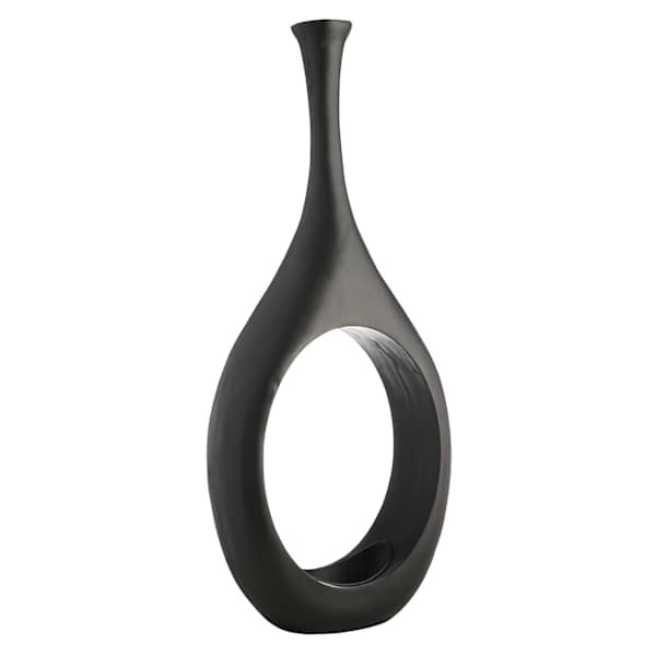 Crosby St. Black Open Circle Floor Vase, 48" | At Home