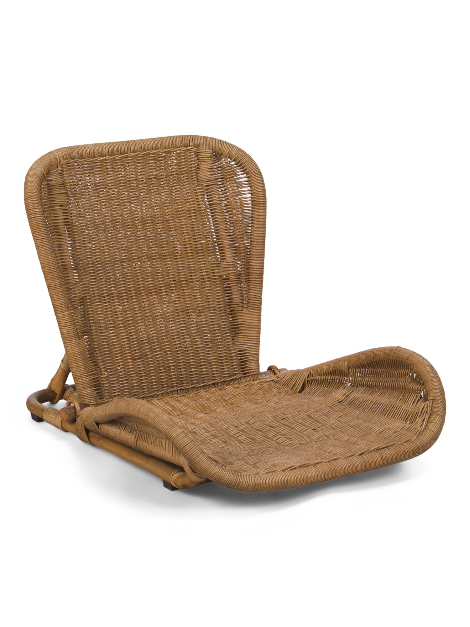 Woven Rattan Folding Spoon Outdoor Chair | TJ Maxx