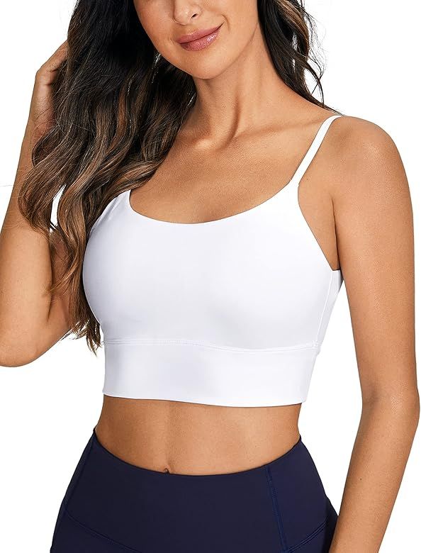 CRZ YOGA Adjustable Longline Sports Bra for Women - V Back Wireless Workout Padded Yoga Bra Cropped  | Amazon (US)