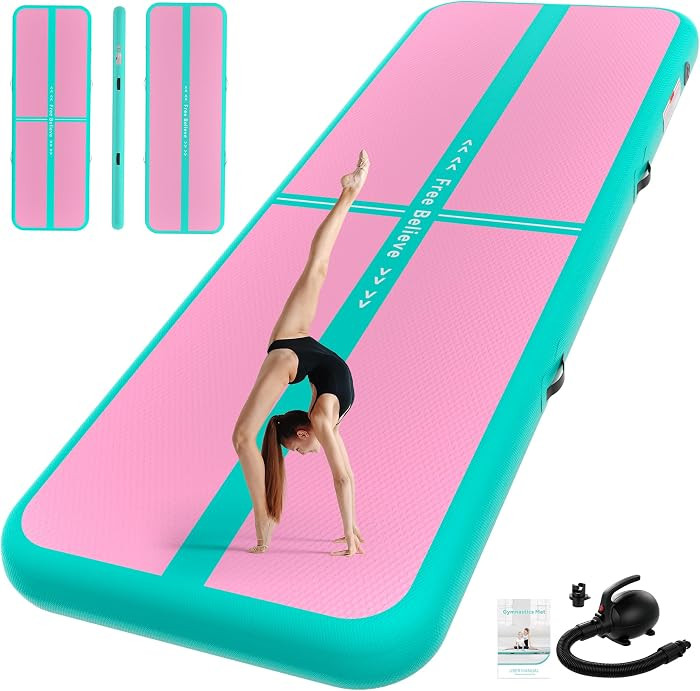 FINCOME Inflatable Gymnastics Air Mat Tumble Track Mats for Home with Pump     10/13/16/20ft Tumb... | Amazon (US)
