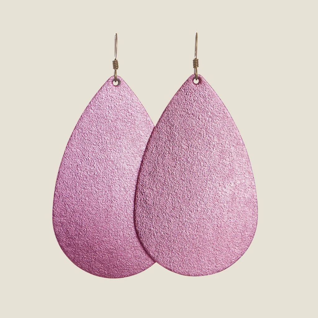 Pink Satin Teardrops | Nickel and Suede