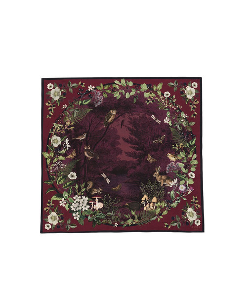 Fable England Orla Narrative Medium Square Scarf in Burgundy at Nordstrom | Nordstrom