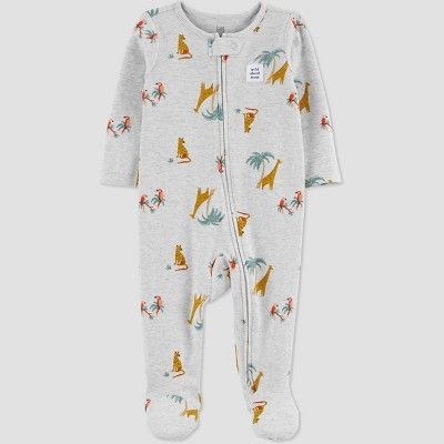 Baby Safari Footed Pajama - Just One You® made by carter's Heather Gray | Target