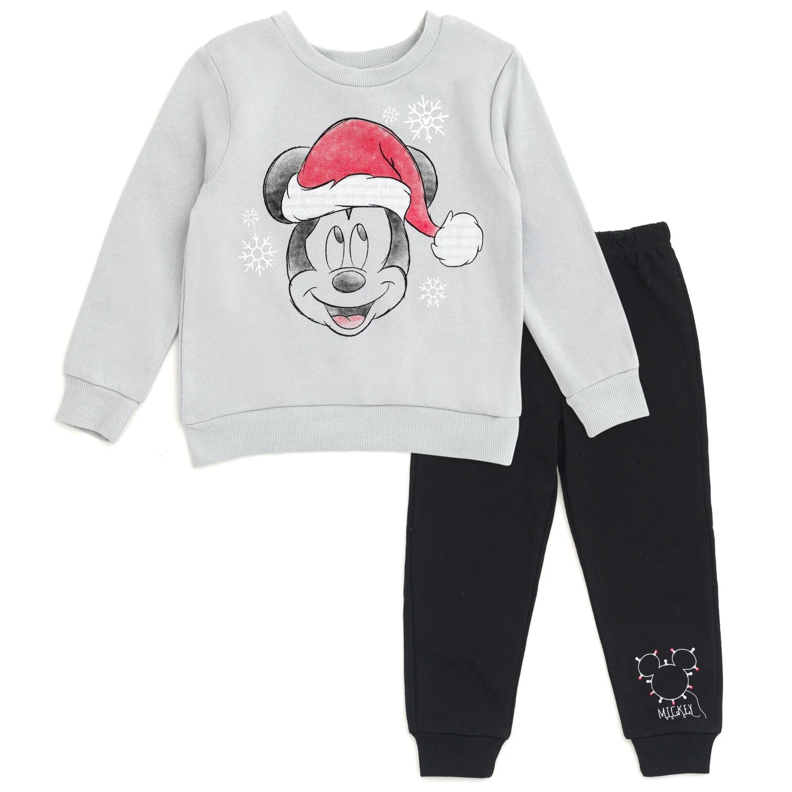 Disney Mickey Mouse Christmas Fleece Sweatshirt and Jogger Pants Outfit Set Toddler to Big Kid | Walmart (US)
