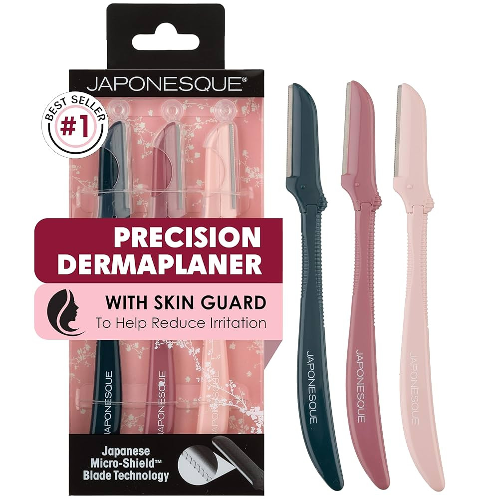JAPONESQUE Precision Dermaplaner Facial Razors – 3 Piece Set, Eyebrow and Facial Hair Single Bl... | Amazon (US)