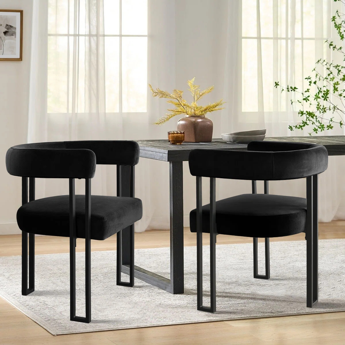 Adelyn 18" Seat Height Velvet Upholstered Kitchen Dining Armchair | Wayfair North America