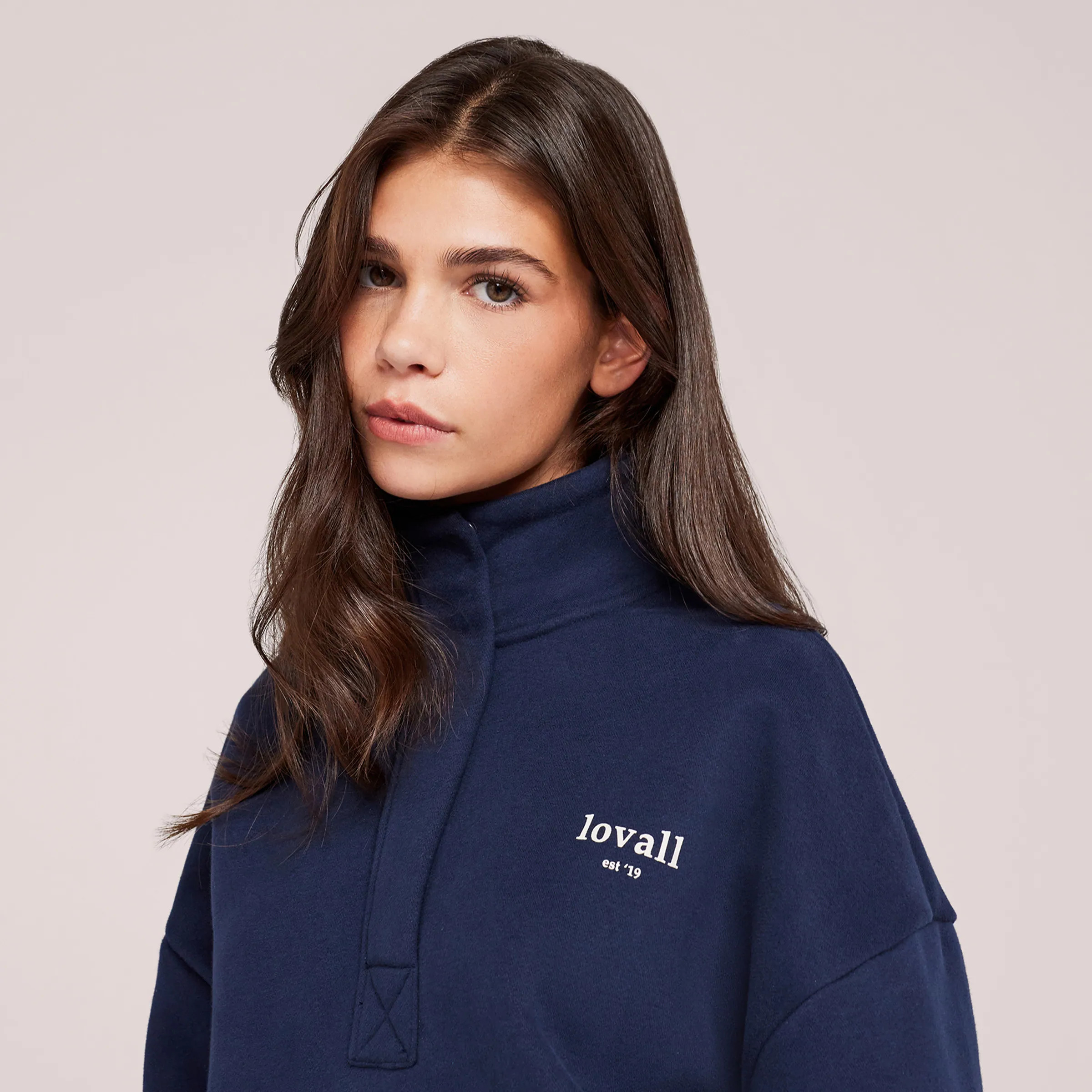 Heavyweight 1/4 Zip Sweatshirt | Navy | LOVALL