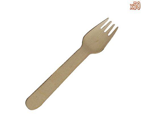 Wooden Forks - Disposable Wood Cutlery Silverware (50) | Amazon (US)