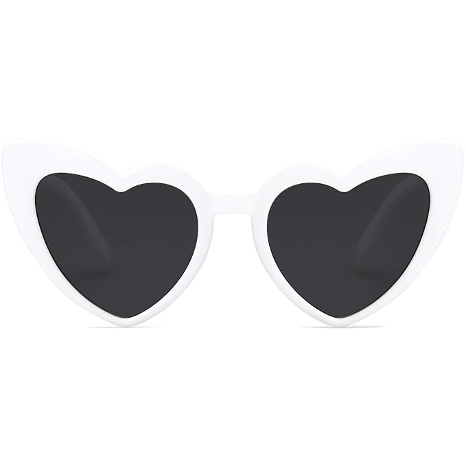 SOJOS Heart Shaped Sunglasses Clout Goggle Vintage Cat Eye Mod Style Retro Glasses Kurt Cobain | Amazon (US)