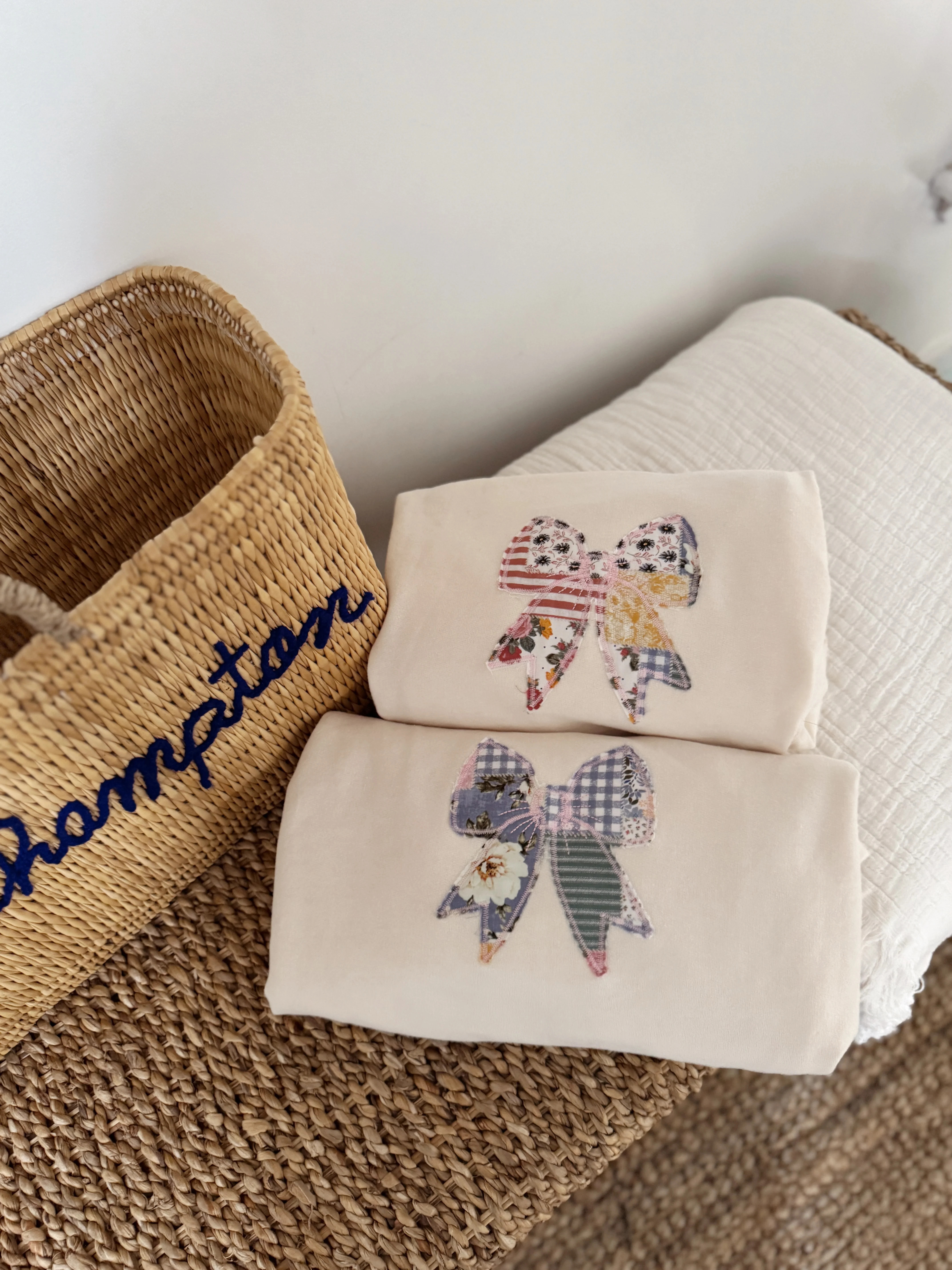 Coastal Keepsake Bow Embroidered Crewneck | Shop Your Darling Style