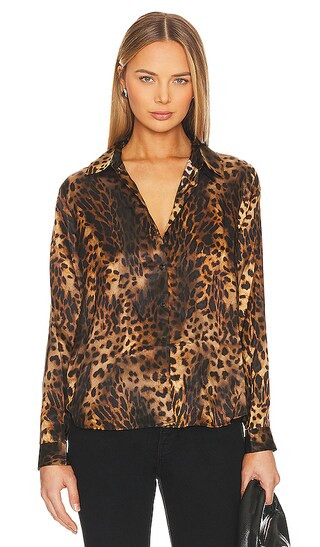 Tyler Shirt in Brown Multi Oil Leopard | Revolve Clothing (Global)