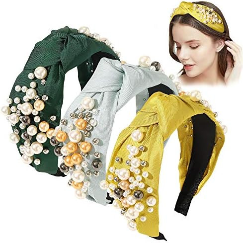 Ivyu Headbands for Women Head Bands - Knotted Pearl Headband Diademas Para Mujer De Moda Hair Acc... | Amazon (US)