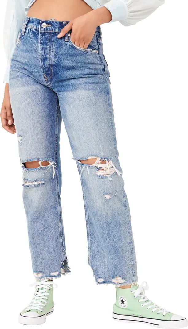 Free People We the Free Distressed Tapered Baggy Boyfriend Jeans | Nordstrom | Nordstrom