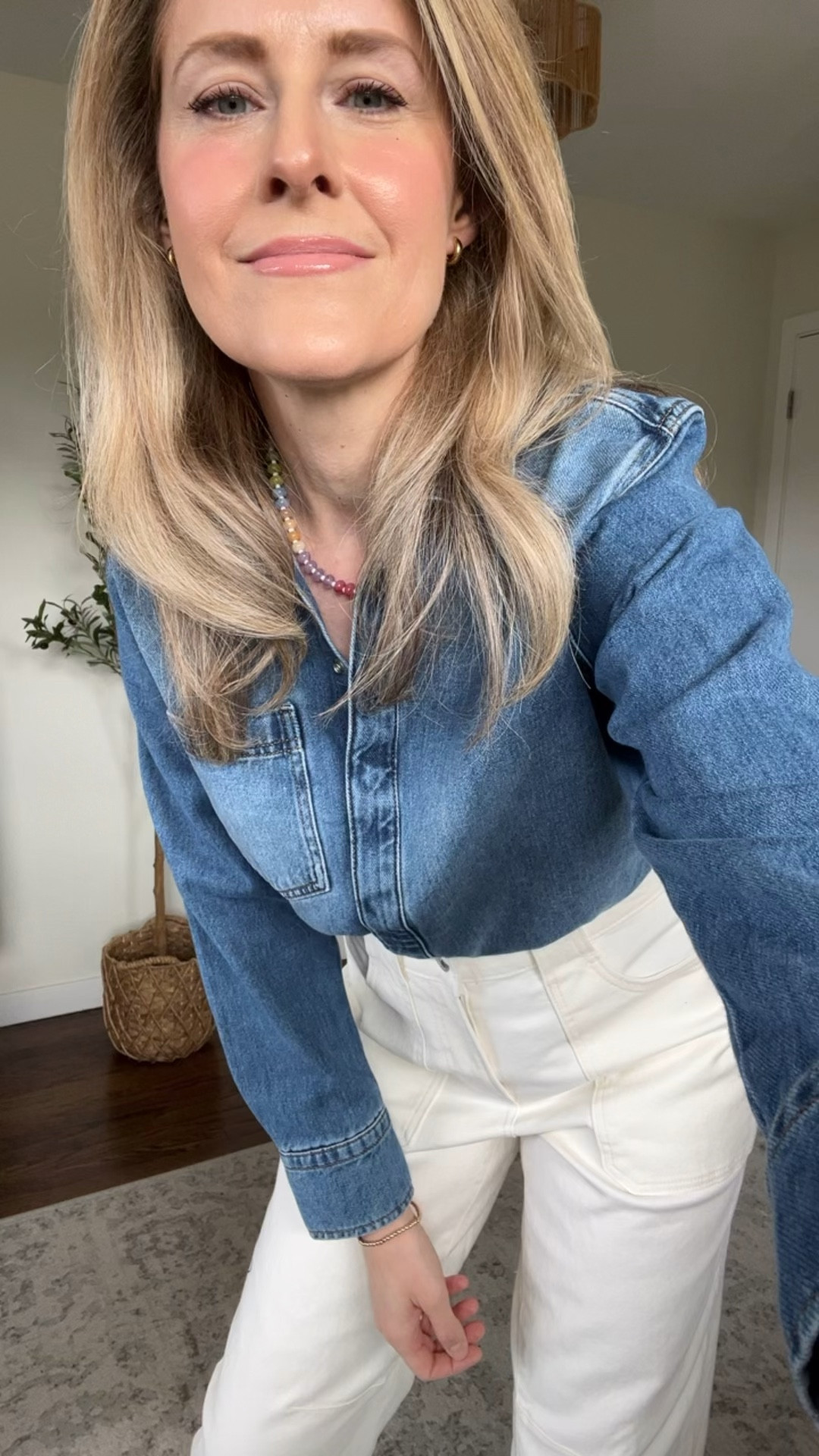 Amazing denim shirt from Walmart, could easily pass for Madewell or Levi’s. I’m in a medium and it’s a relaxed fit. #walmartfashion 