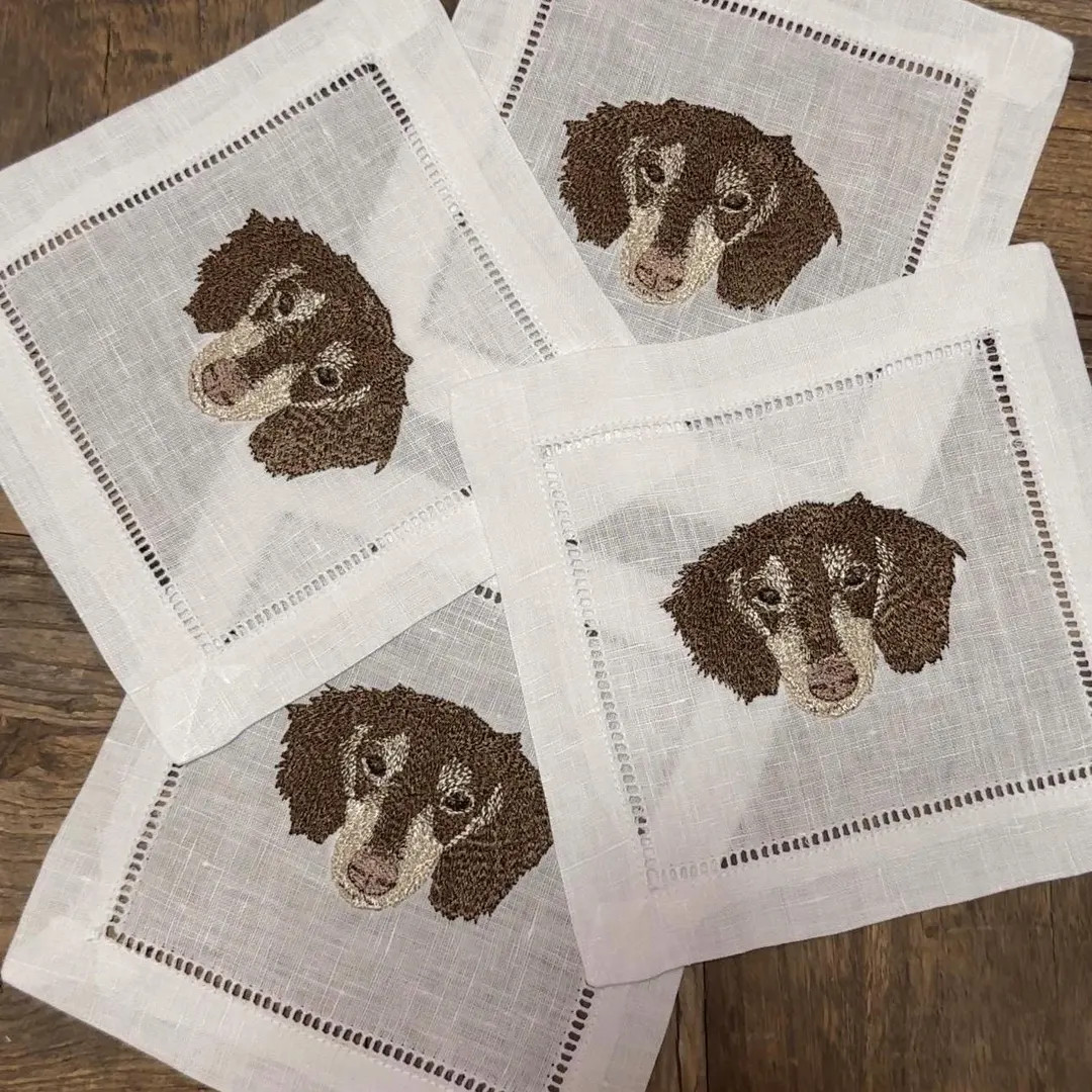 Set of Customized Animal Embroidered Cocktail Napkins I Cocktail Napkins I Embroidered Cocktail N... | Etsy (US)