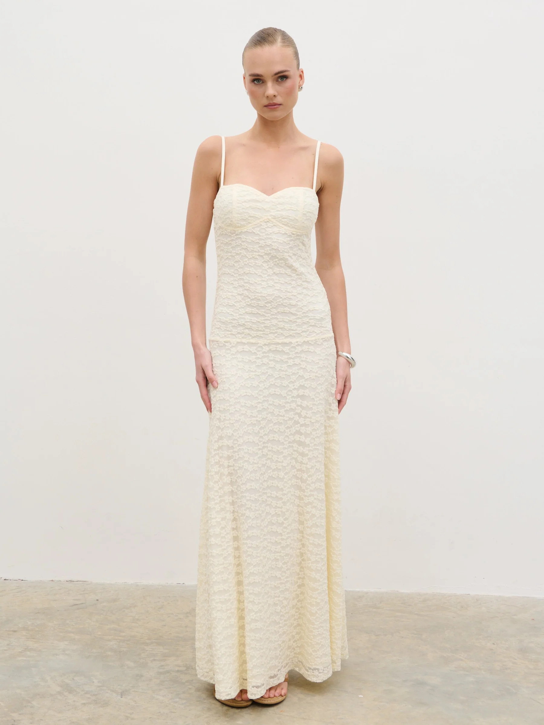 Verity Floral Maxi Dress - Cream | Pretty Lavish (UK)