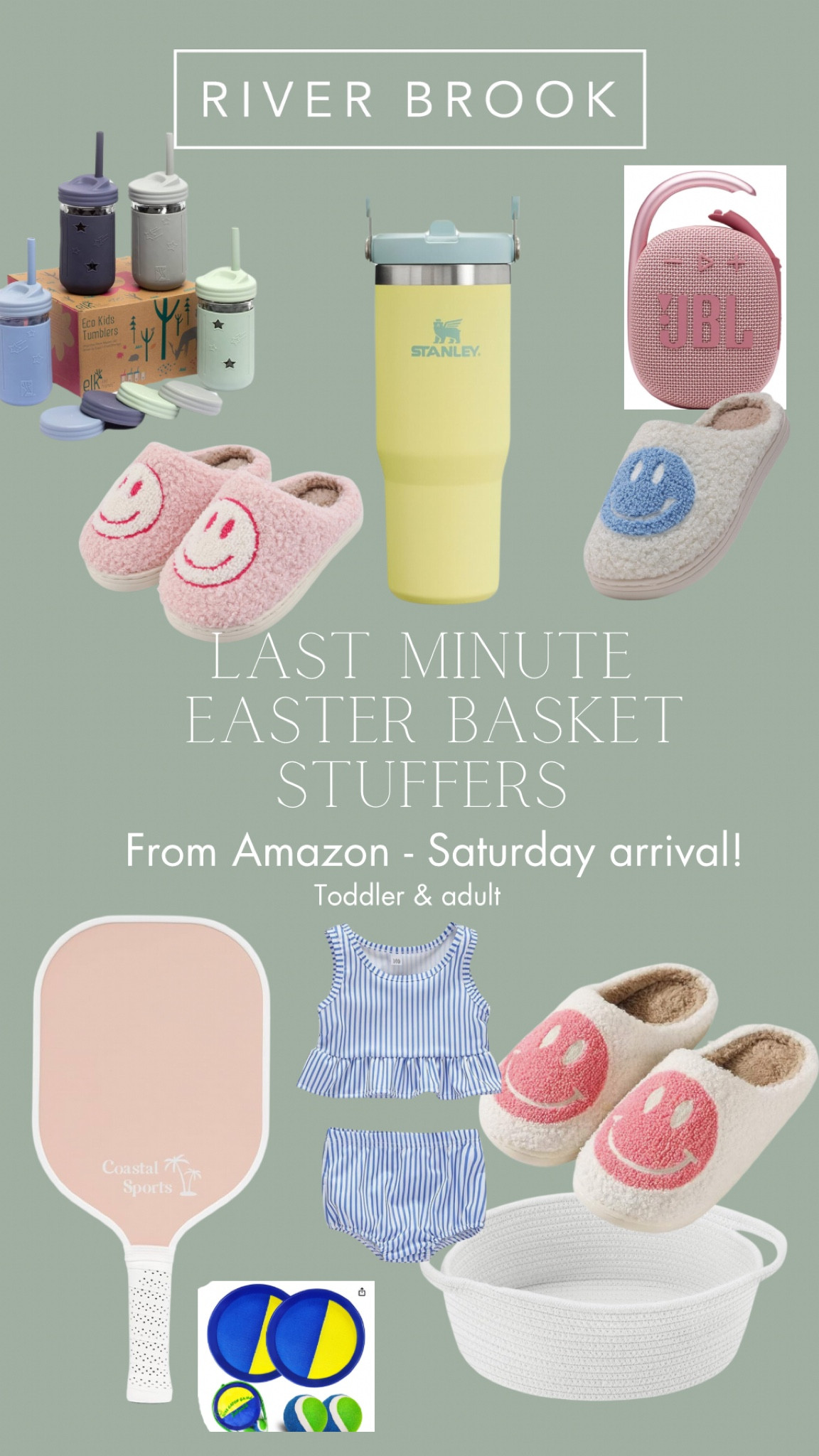 Last minute Easter basket stuffers from Amazon! Saturday arrival! Pickle ball paddles, toddler & adult slippers, toddler & adult Stanley cups! 

#LTKkids #LTKfindsunder50 #LTKhome
