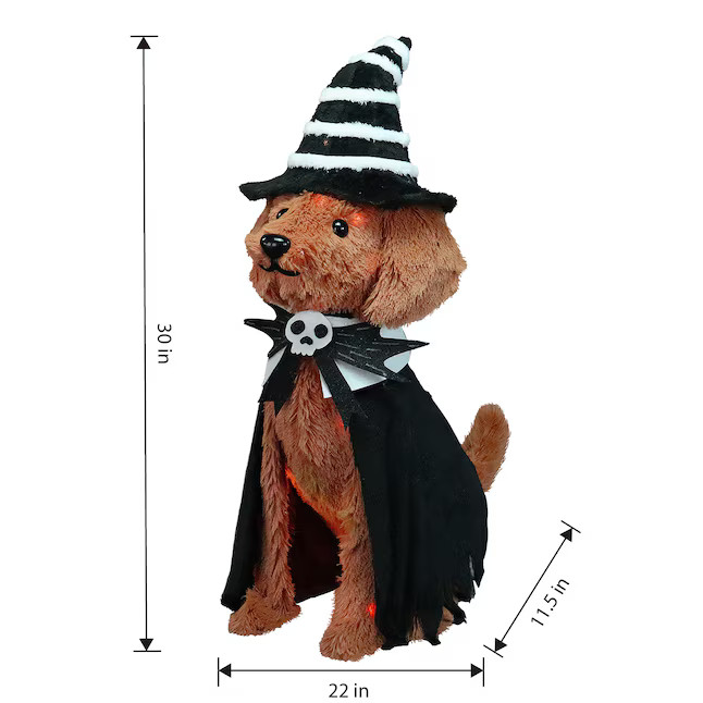 Haunted Living 2-ft Lighted Doodle Witch Dog Decoration | Lowe's