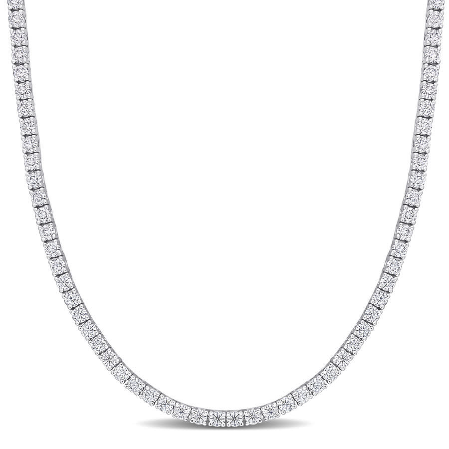 AMOUR 12 1/2 CT DEW Created Moissanite Tennis Necklace In Sterling Silver | Jomashop.com & JomaDeals.com