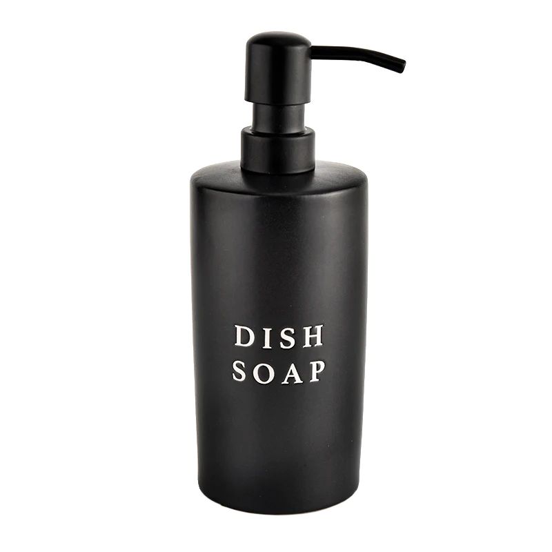 15oz Black Stoneware Dish Soap Dispenser | Sweet Water Decor, LLC