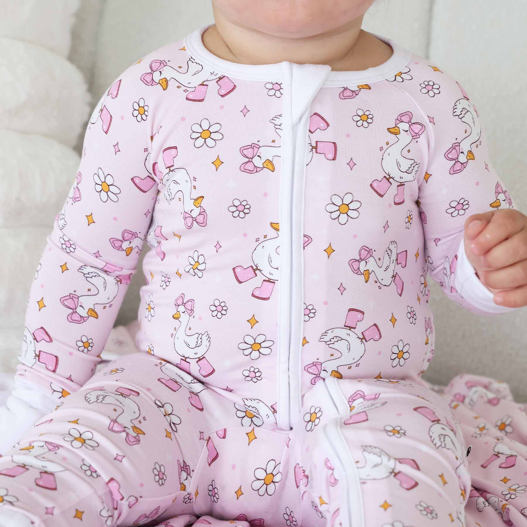 Silly Goose Convertible Zip Romper | Pink | Caden Lane