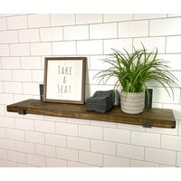 Modern Farmhouse Shelf With J Brackets, Industrial Shelf, Kitchen Rustic Book Easy Mount Shelf, Ez M | Etsy (US)