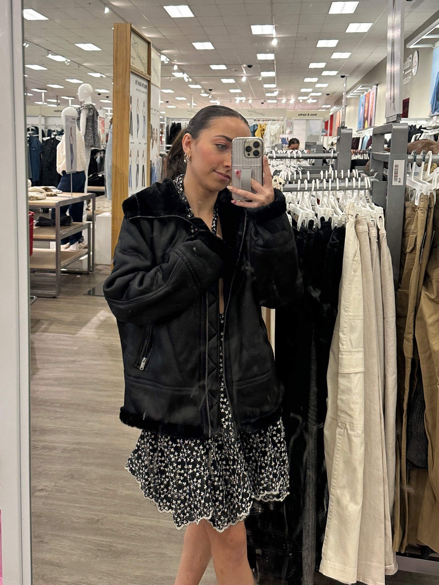 Went to target to try and find the perfect leather jacket- this was option 1! 