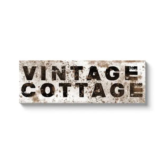 Vintage Cottage Canvas Wall Sign | Antique Farm House