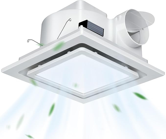 12" Ultra Quiet Bathroom Exhaust Fan with 6500K LED Light, 1.0 Sone 120 CFM, 10x10 Mount, 1500 LM... | Amazon (CA)