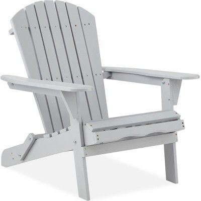 Best Choice Products Folding Adirondack Chair Outdoor, Wooden Accent Lounge Furniture w/ 350lb Ca... | Target