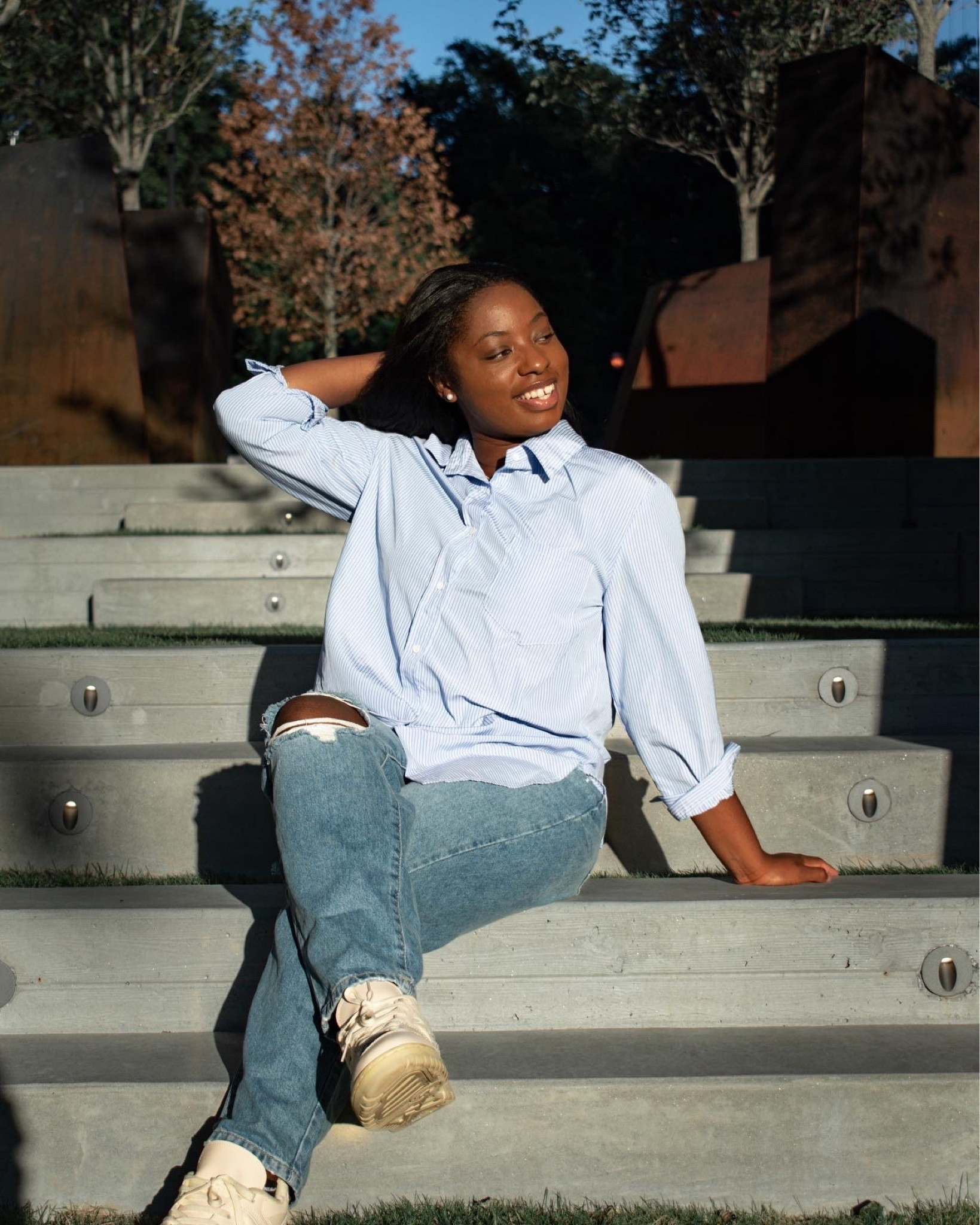 H&M finds, Striped button up, minimalist style, denim jeans, new balance 550, new balance shoes outfit, streetwear style

#LTKshoecrush #LTKSeasonal