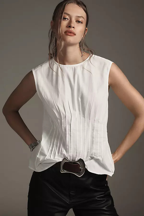 The Della Pleated-Waist Shell Top by Anthropologie | Anthropologie (US)