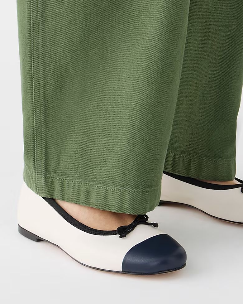 Zoe cap toe ballet flats in leather | J.Crew US