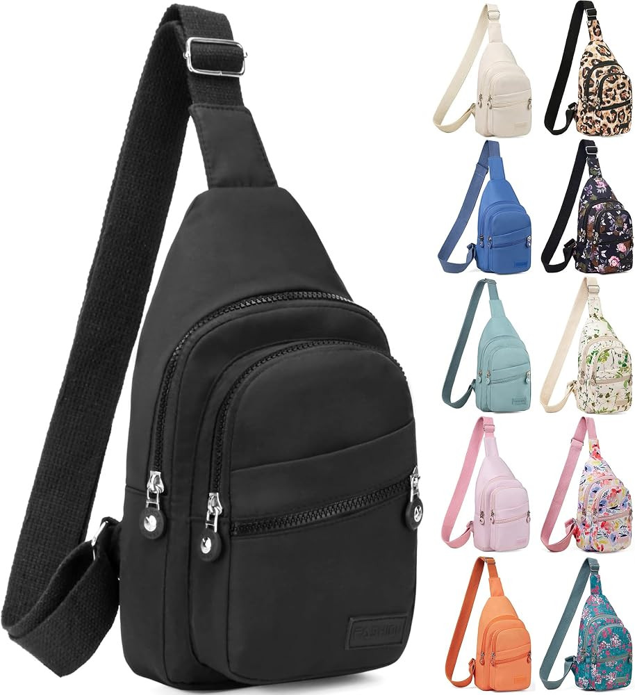 Banelu Small Sling Backpack Crossbody Bags for Women Men, Sling Bag Cross Body Bag Fanny Packs Cr... | Amazon (US)
