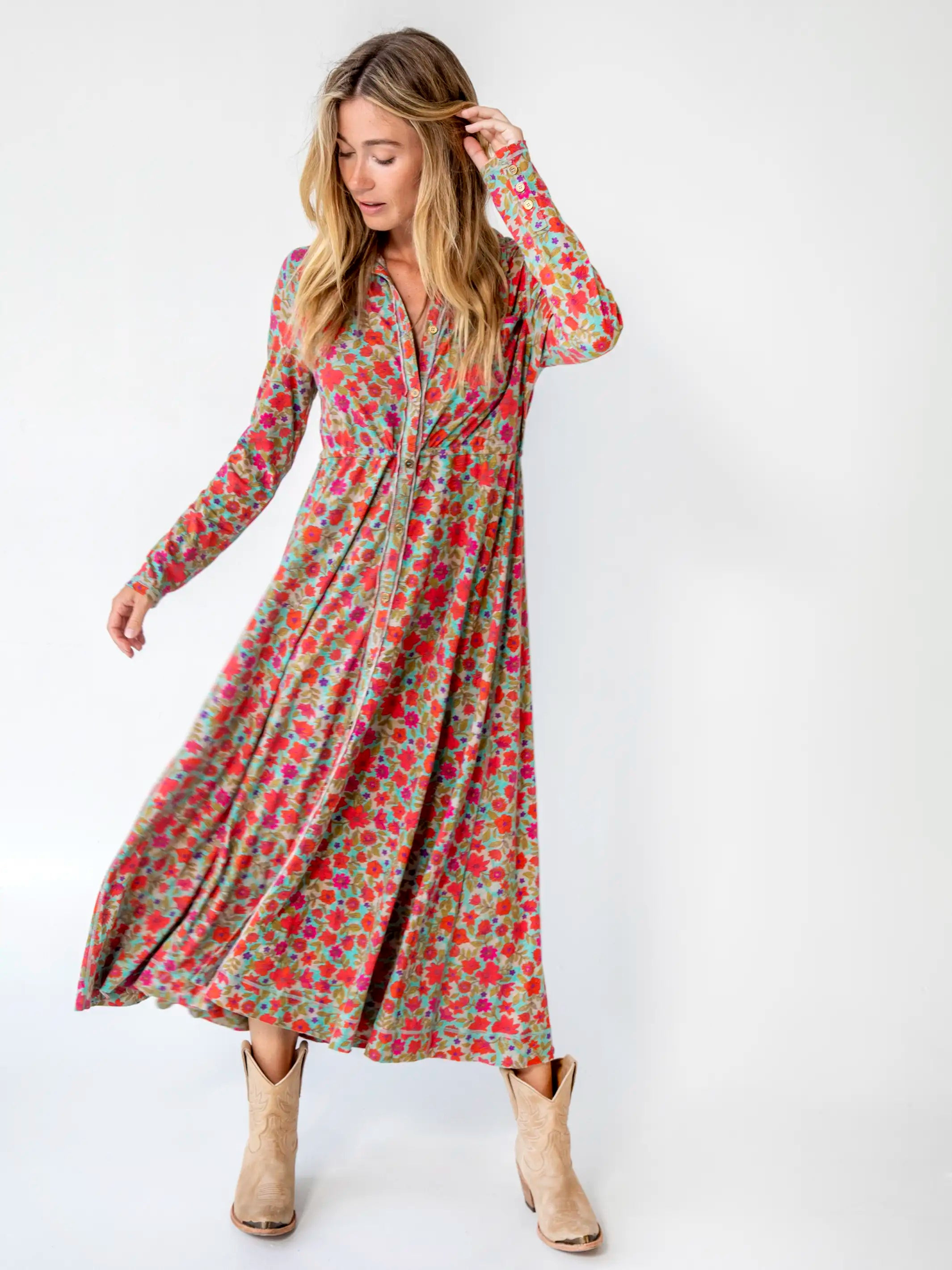 Christa Knit Midi Dress - Watercolor Neon | Natural Life