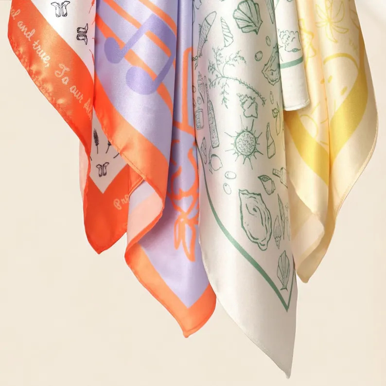 Personalized Silk Scarf With Your Design, Bespoke Silk Scarf, Custom Bandana Gift for Her, Monogr... | Etsy (US)