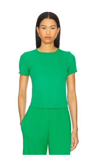 Michael Lauren Rhea Short Sleeve Fitted Top in Green. - size L | Revolve Clothing (Global)