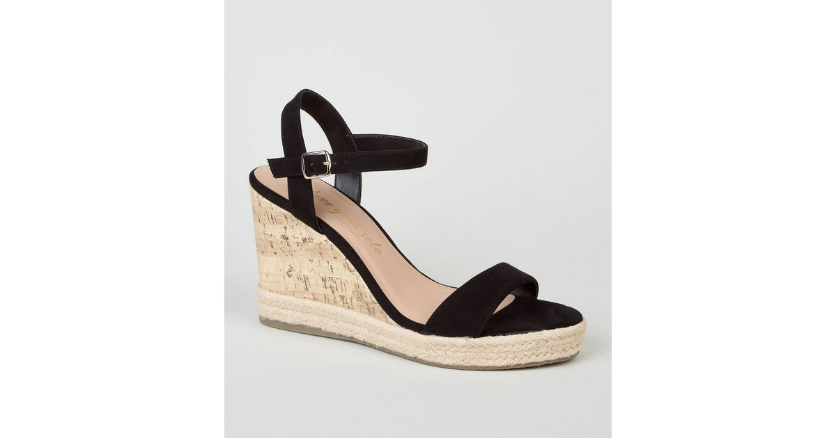 Black Suedette 2 Part Cork Wedges
						
						Add to Saved Items
						Remove from Saved Items | New Look (UK)