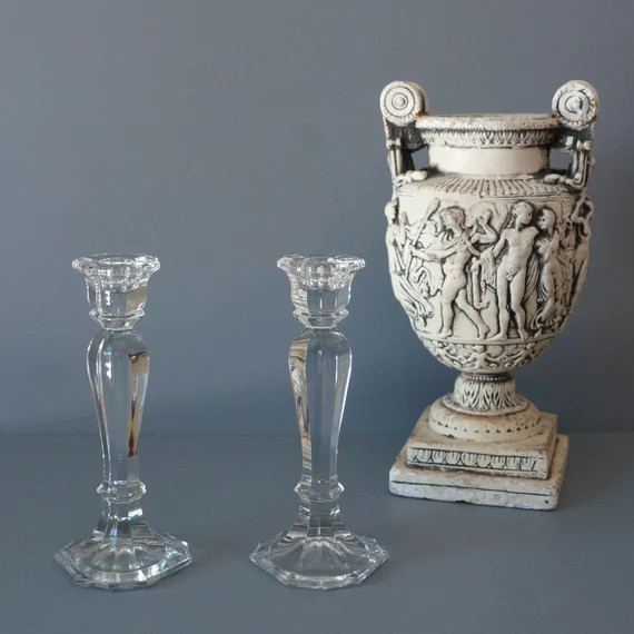 Pair of Lead Crystal Candlesticks/Lead Crystal/Pair of Candleholders/Entertaining/Decorative | Etsy (US)