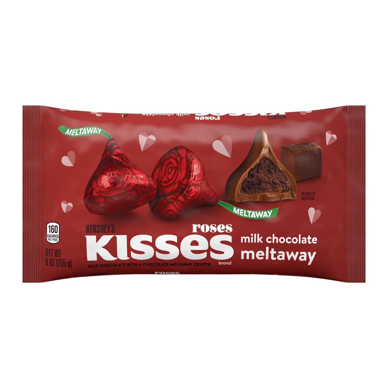HERSHEY'S, KISSES Roses Milk Chocolate Meltaway Candy, Valentine's Day, 9 oz, Bag - Walmart.com | Walmart (US)