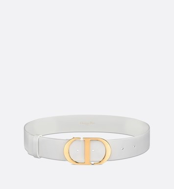 30 Montaigne Belt White Smooth Calfskin, 35 MM | DIOR | Dior Beauty (US)