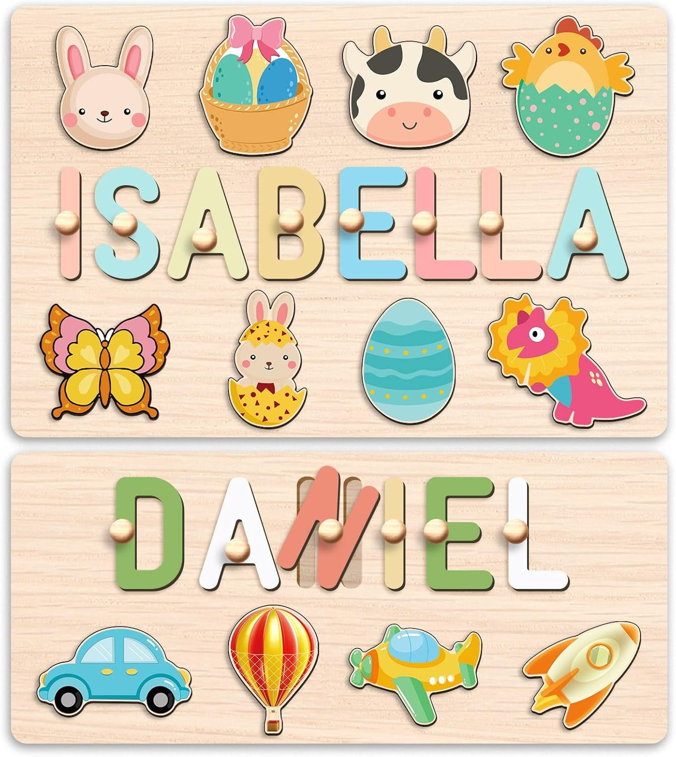 SalaGraphics Personalized Name Puzzles for Toddlers 1-3, Easter Basket Stuffers for Toddler, Pers... | Amazon (US)