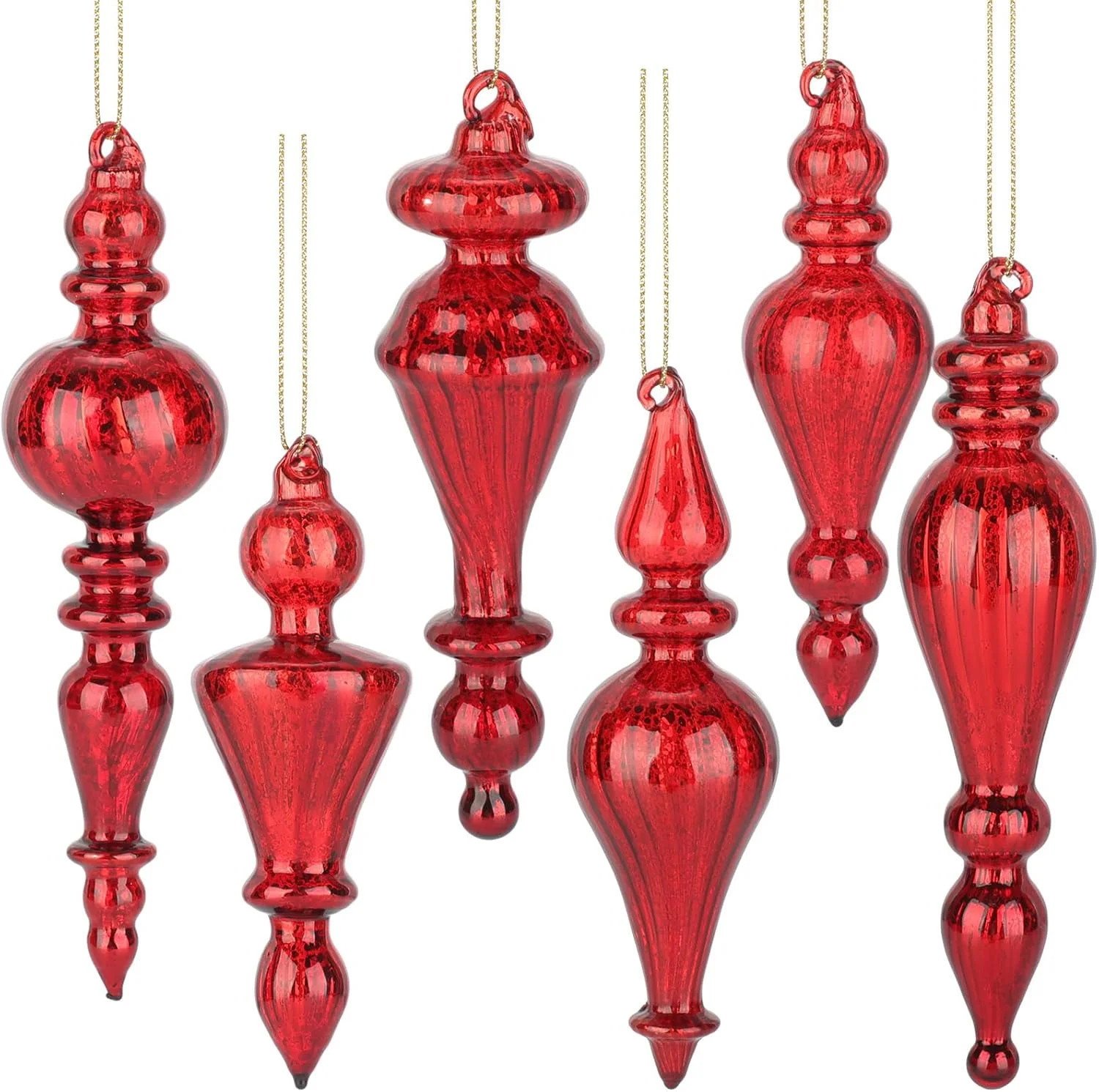 Crystal Glass Finial Christmas Ornaments Large Hanging Christmas Finials Hanging Christmas Tree D... | Walmart (US)