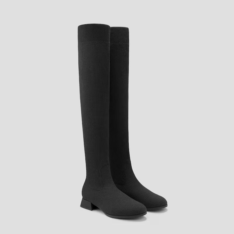 Round-Toe Water-Repellent Wool Over-the-Knee Boots (Madeline 2.0) | VIVAIA