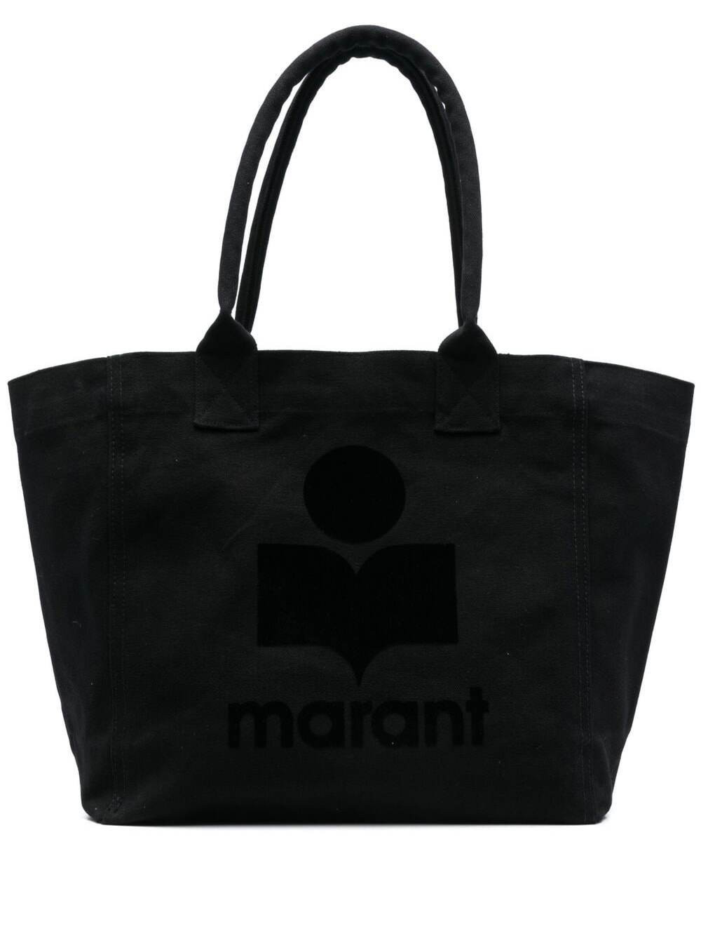 Isabel Marant yenky Black Small Tote Bag With Logo On The Front In Cotton Woman | Italist.com US